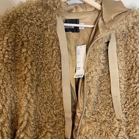 Urban Outfitters Casey Oversized Sherpa Fur Hooded Zip-Up Teddy Jacket size S - Picture 9 of 14